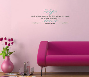 New DANCE IN THE RAIN QUOTE WALL DECALS Inspiration vinyl wall quote ...