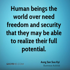Human beings the world over need freedom and security that they may be ...