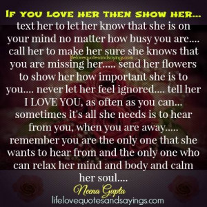 If You Love Her Then..