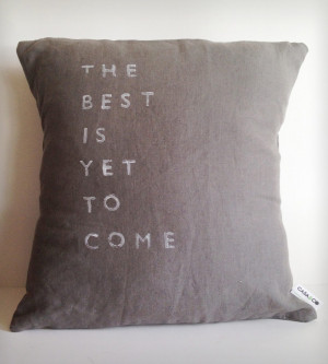 ... custom-lettered pillow is made from 100% natural linen fa... | Throw