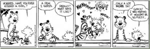 1986:02 Calvin and Hobbes – Have you ever kissed a girl ?
