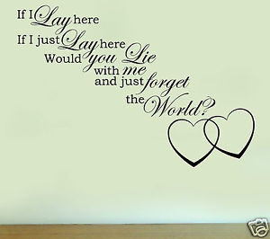 Chasing Cars Wall Sticker