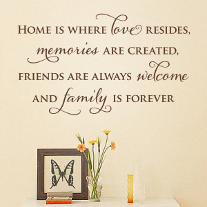 home home love wall sticker quote