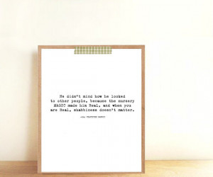 Wall Print, The Velveteen Rabbit, Baby Quote Print, Kids Book Quotes ...
