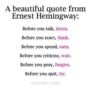 repeat after Ernest at least 10 x a day!