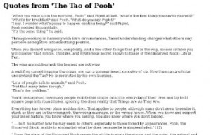 Passages from 'The Tao of Pooh'