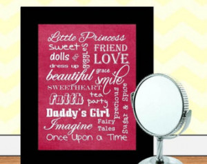 Daddys Girl Frame Baby Girl Art Print Baby Girl Nursery Art Print Wall ...