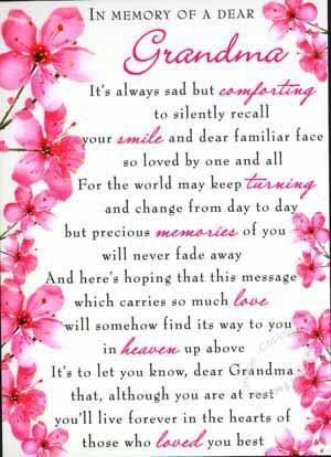 Missing Grandma Quotes for Facebook | Grandma... | In Memory~ Loss ...