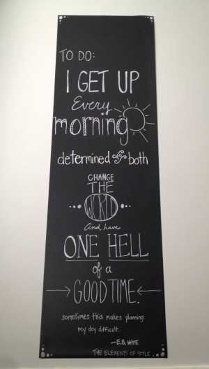 Vinyl chalkboard in the kitchen for daily quotes!