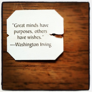 Dennis Steijn | Quote | Washington Irving | Great minds have purposes ...
