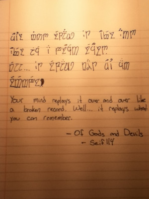 Of Gods and Devils quote in Elvish by Seif114