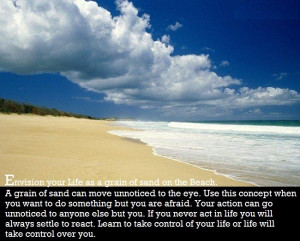 Envision your Life as a grain of sand on the Beach. A grain of sand ...