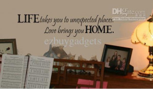 Vinyl Wall Quote LIFE takes you to unexpected places DIY Wall Art ...