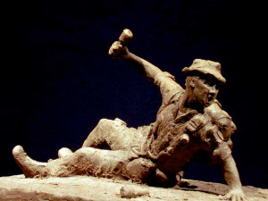 Wright's Sacrifice. Clay sculpture of Leroy Wright moments before ...