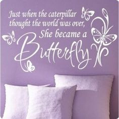 ... little girl's bedroom with these cute wall quotes and sayings. Also
