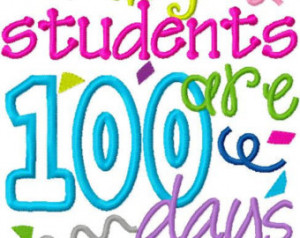 100 Days of School Embroidery Applique Design My Students are 100 days ...