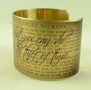 ... .' - David Copperfield by Charles Dickens Literary Quote Brass Cuff