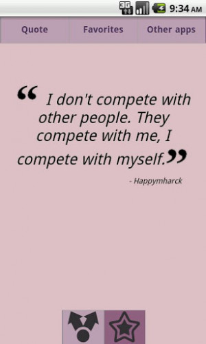 Don’t Compete With Other People.They Compete With me,I Compete ...
