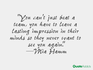 You can't just beat a team, you have to leave a lasting impression in ...