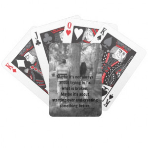 Let's Start Over Quote Bicycle Poker Deck