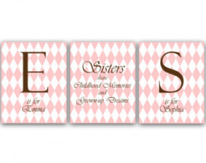 Sisters Wall Art, Sister Quote, Per sonalized Kids Wall Art, Kids Name ...