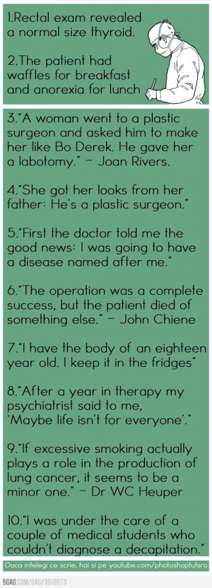 9GAG - 10 Funny Medical Quotes