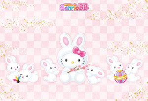Hello Kitty Easter Bunny Background Images