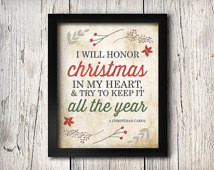 ... Charles Dickens A Christmas Carol Quote, Holiday Decor, Red Green