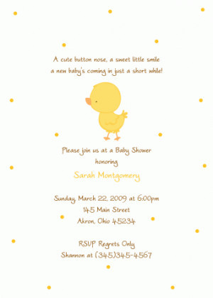 Chick Duck Baby Shower Invitation (Birthday)