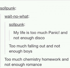 fall out boy, funny, my chemical romance, relatable, text post, tumblr