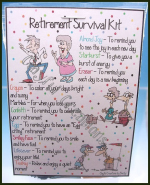 RETIREMENT Survival Kit - Becky's This and That