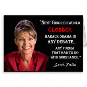 Sarah Palin Quote: Clobber Obama Greeting Cards