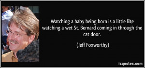... wet St. Bernard coming in through the cat door. - Jeff Foxworthy