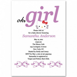 cute and adorable hello kitty baby girl shower invitations bs130