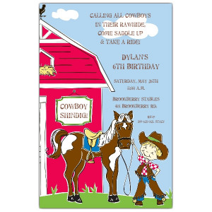 Buckeroo Cowboy Birthday Invitations