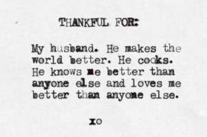 Thankful for my husband.