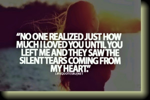 Heartbreak, When you left me, tears