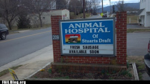 Suspicious animal hospital sign Funny Quote Picture