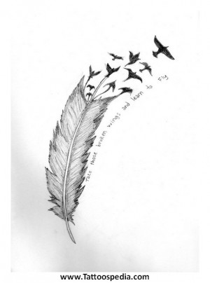 Feather Tattoo With Quote