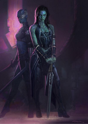 Gamora' & 'Nebula' Concept Art by Andy Park - GUARDIANS OF THE GALAXY ...