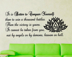 Wall Decals It is better to conquer yourself Buddha Quote Decal Vinyl ...