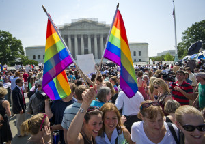 Hundreds of people gather outside the US Supreme Court building in ...