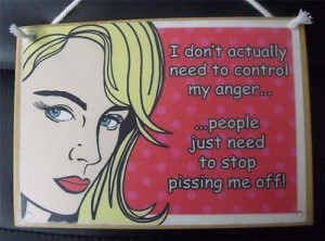 ... Printed Quality Wooden Sign *Control my Anger* funny inspiring plaque