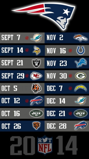 New England Patriots 2014 schedule