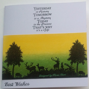 Male birthday card using Clarity Deerscape and Tree