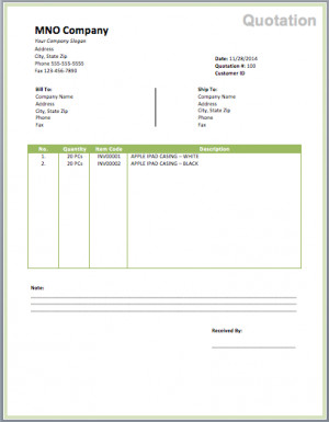 ... preview of a Free Sample Freight Quote Template created using MS Word