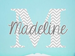 Personalized Chevron Pattern Print Name Monogram