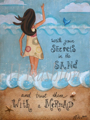 Beach Art Mermaid Art PrintMermaid QuoteBeach by HRushtonArt, $14.00