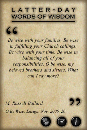Lds Word Of Wisdom Quotes. QuotesGram