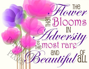... Flower Blooms That In Adversity Is The Most Rare And Beautiful Of All